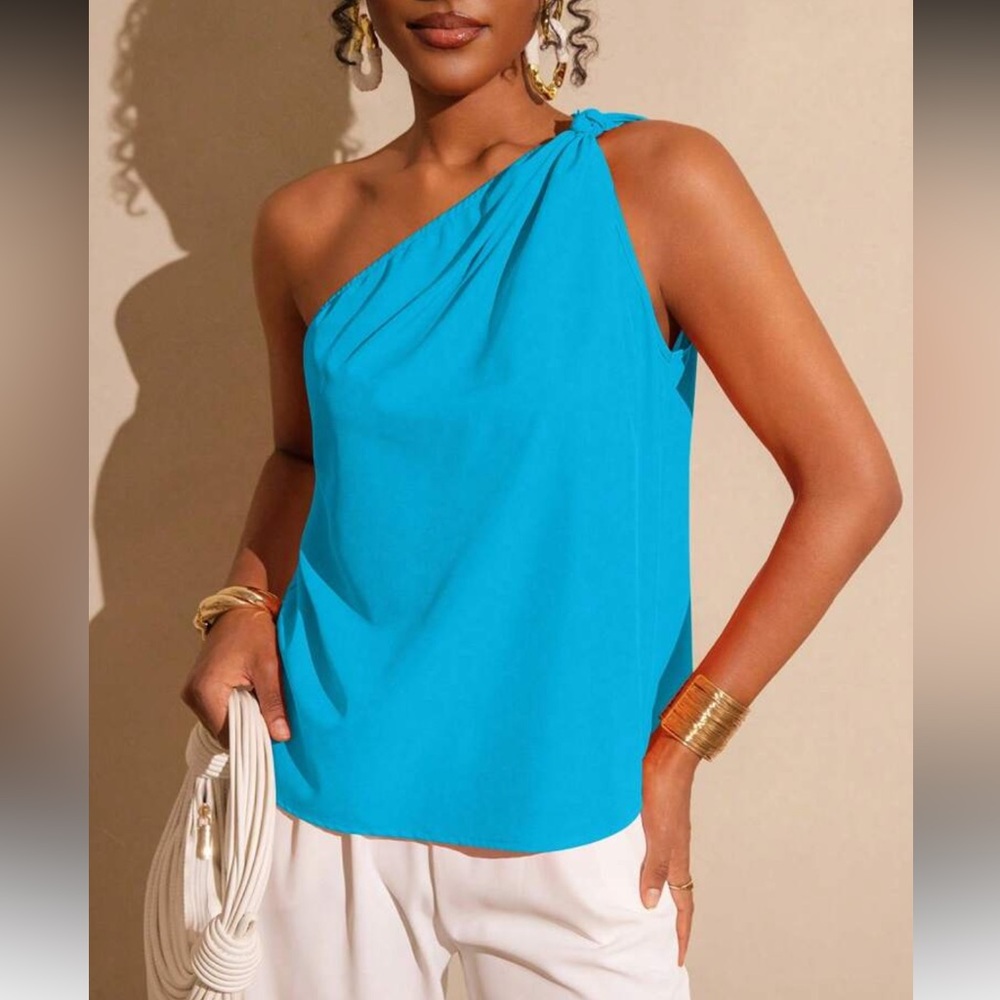 Orange One-Shoulder Top - Picture 10 of 15